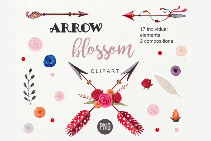 arrow-clipart-boho-tribal-png-floral
