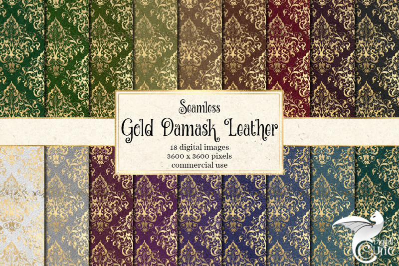 gold-damask-leather-digital-paper