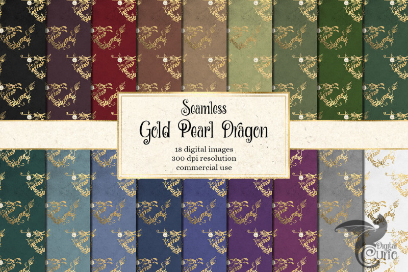 gold-pearl-dragon-digital-paper
