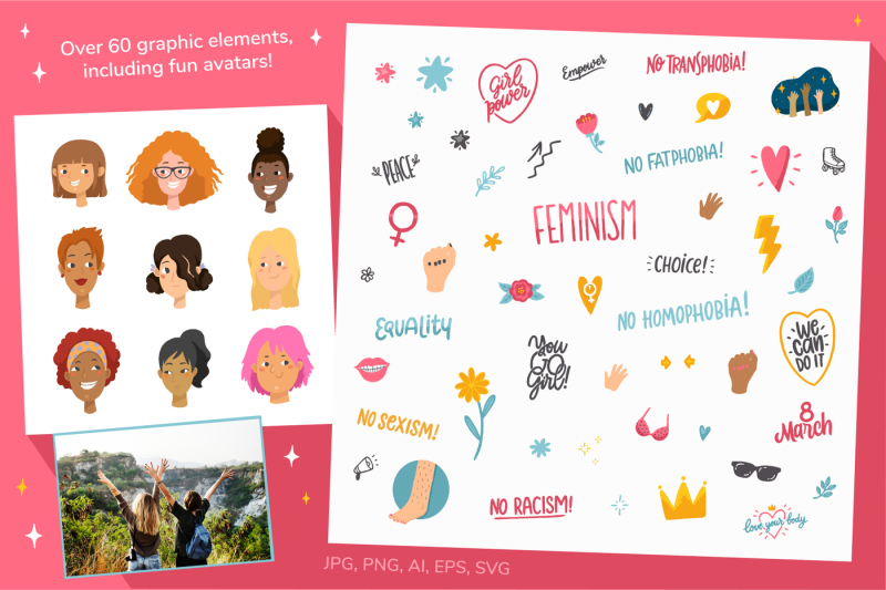 feminism-vector-letterings-graphics