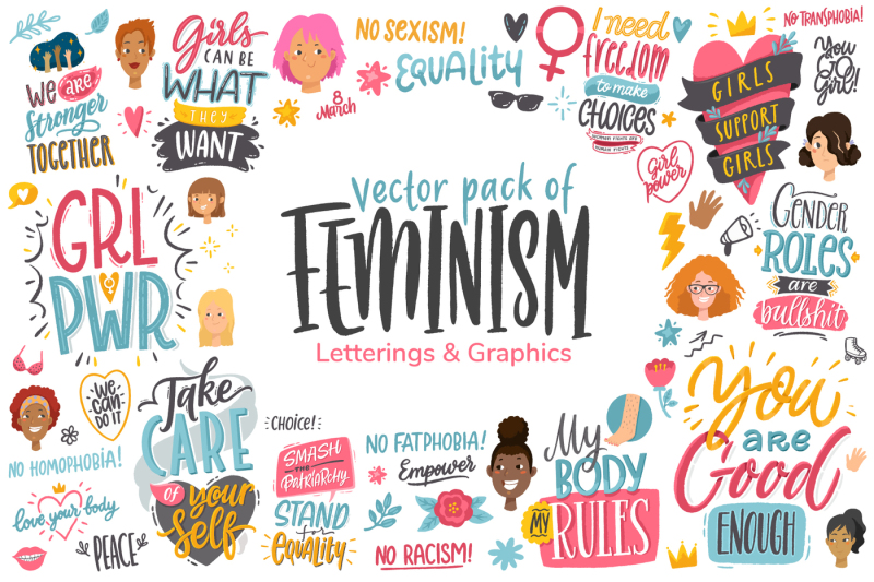 feminism-vector-letterings-graphics
