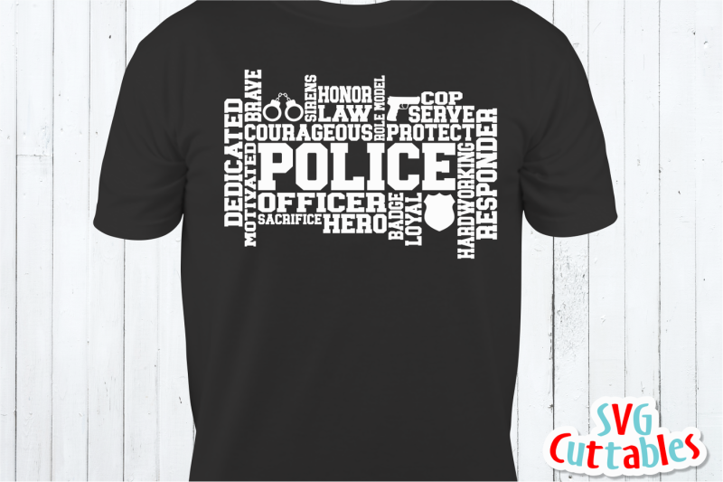 police-word-art-cut-file