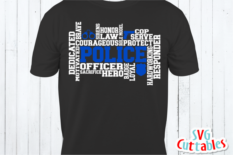 police-word-art-cut-file