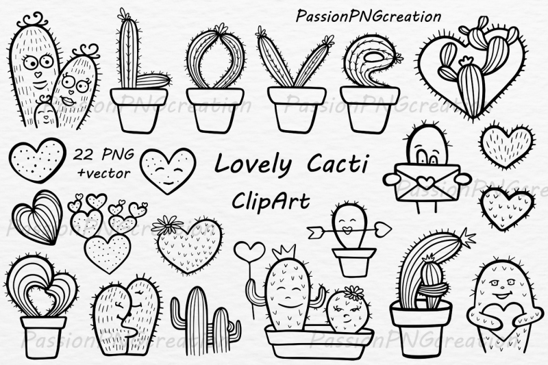 doodle-lovely-cacti-clipart