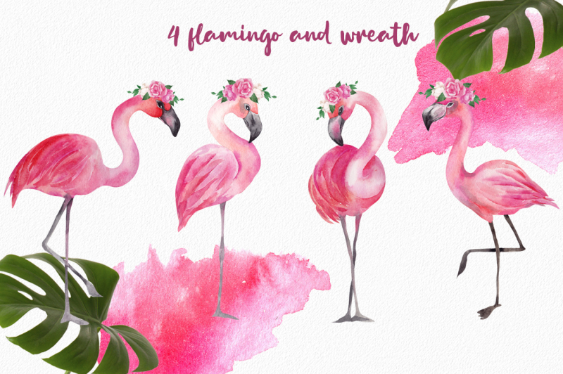 flamingo-and-flowers