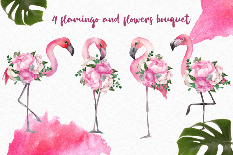 flamingo-and-flowers
