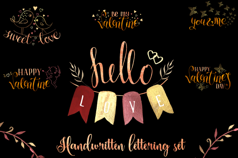 hello-love-handwritten-lettering-set