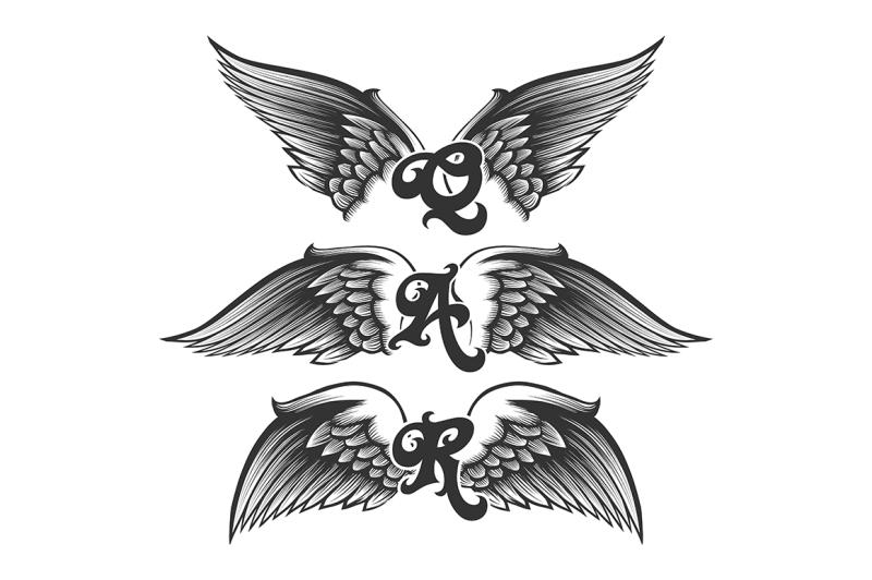 winged-letters-set