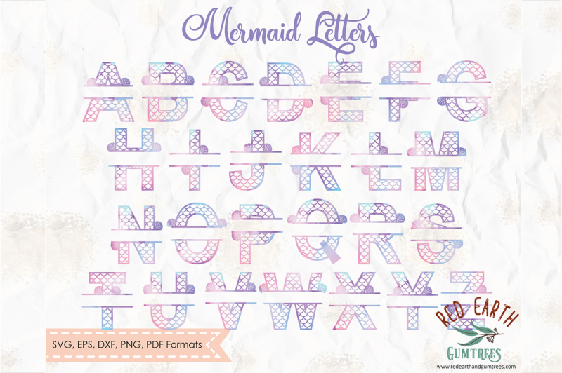 mermaid-split-letters-in-svg-dxf-png-eps-pdf-formats