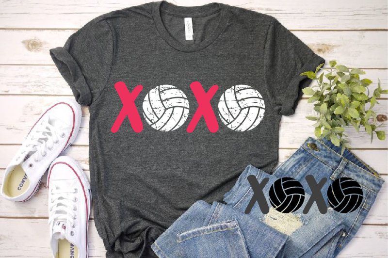 XOXO Volleyball svg Love ball valentine's day 1171S DXF File Include
