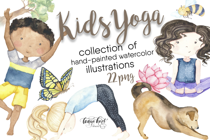 kids-yoga-watercolor-clip-art