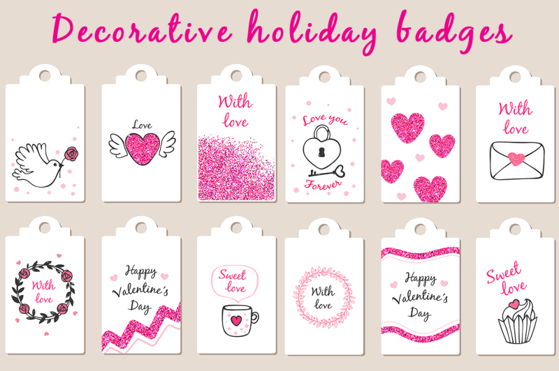 decorative-holiday-valentine-badges