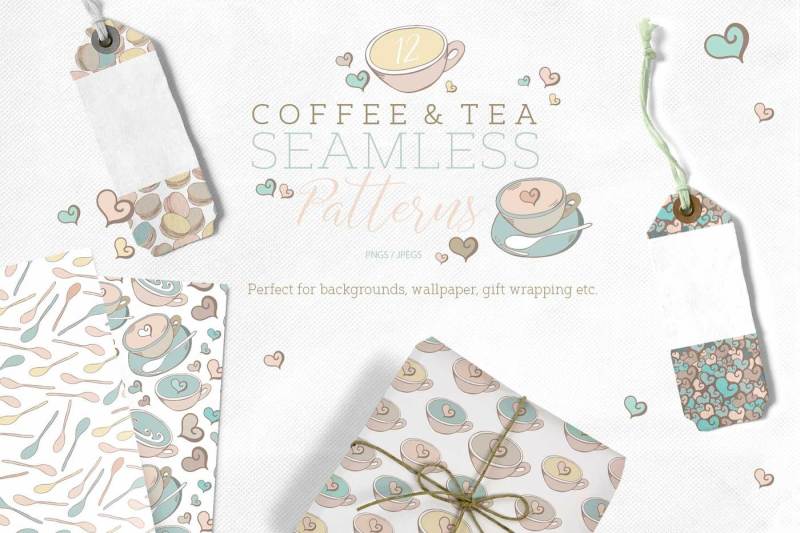 coffee-and-tea-seamless-pattern-set