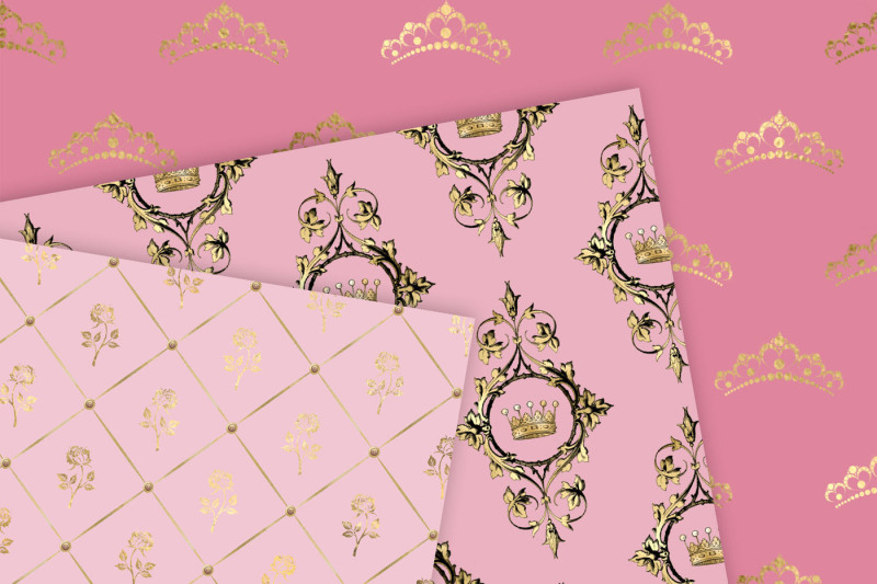 pink-and-gold-princess-digital-paper