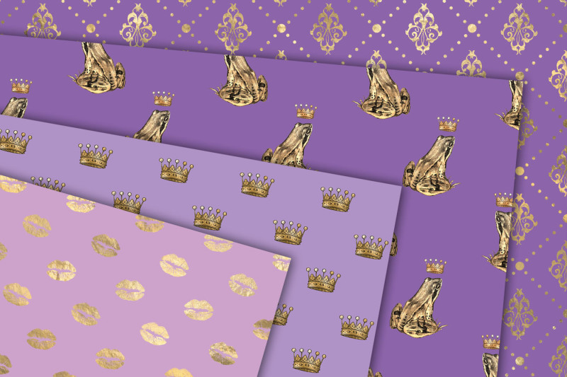 purple-and-gold-princess-digital-paper