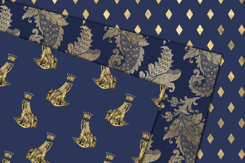 navy-and-gold-princess-digital-paper