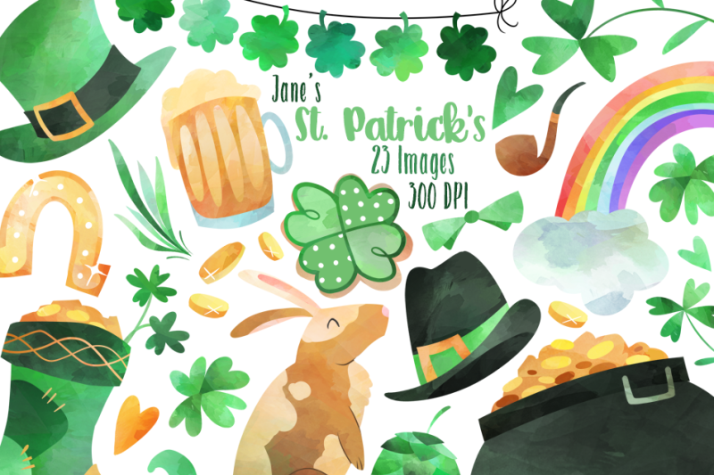 Download Watercolor St. Patrick's Day Clipart By Digitalartsi ...