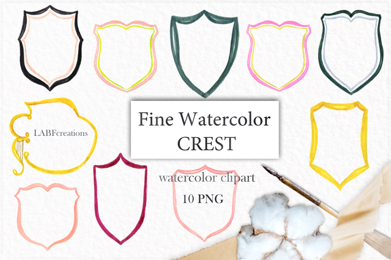 crests-banners-and-bows-watercolor-clipart