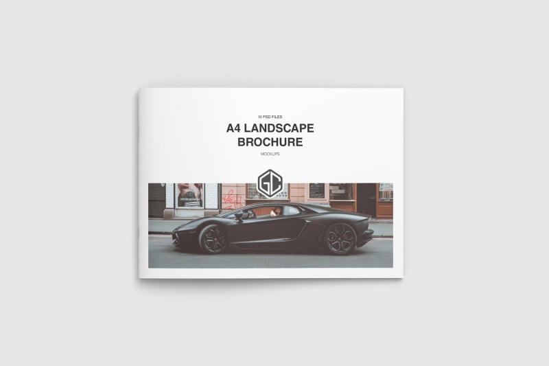 Download A4 Landscape Brochure Mockup By graphiccrew | TheHungryJPEG.com