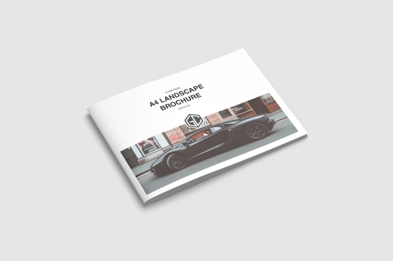 Download A4 Landscape Brochure Mockup By graphiccrew | TheHungryJPEG.com