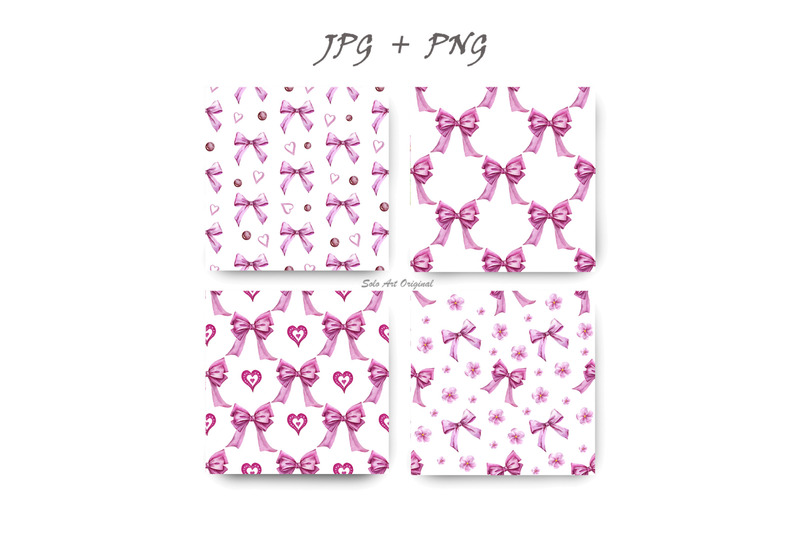funny-bows-watercolor-seamless-pattern