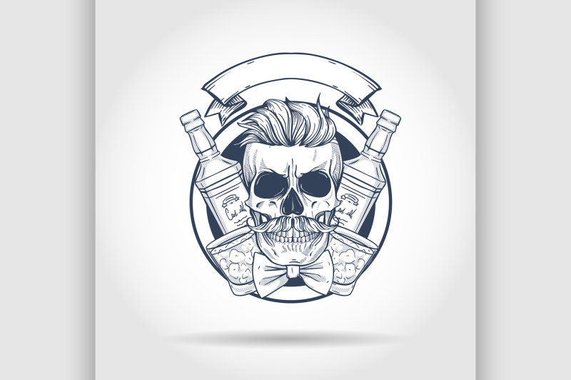 sketch-barman-skull