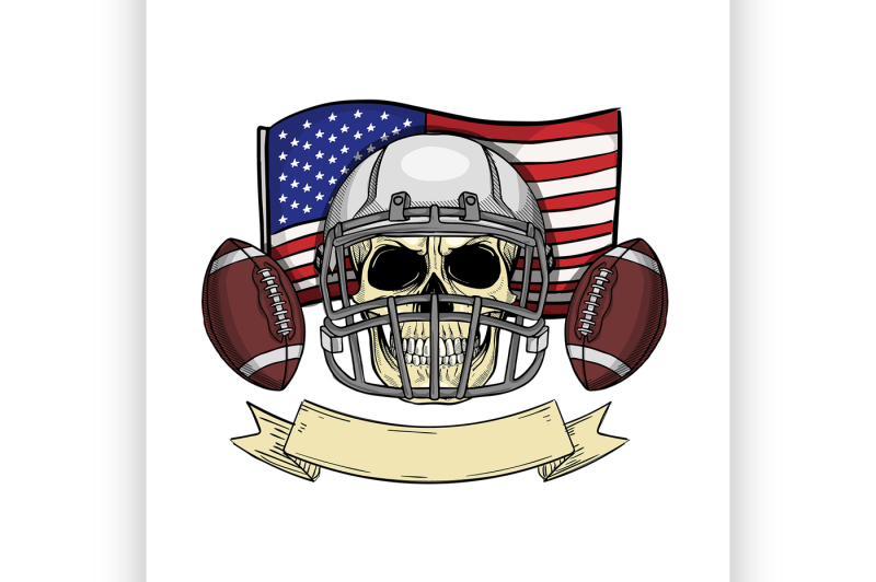 sketch-color-skull-american-football