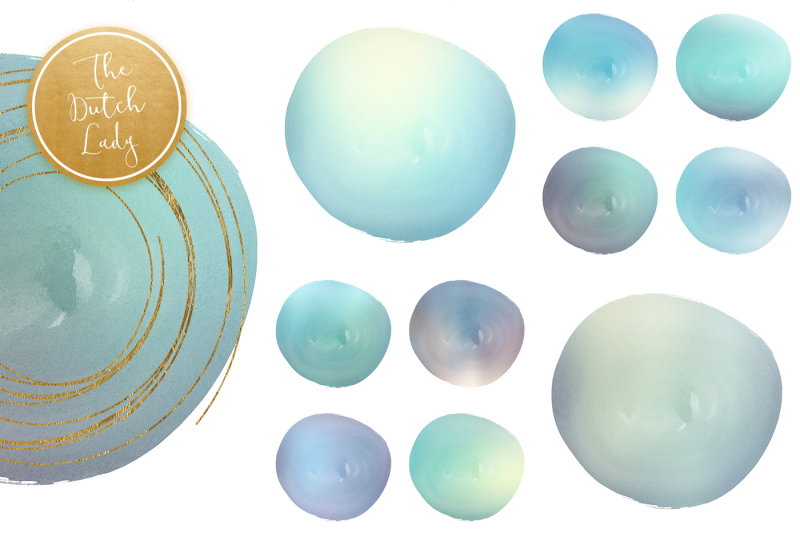 watercolor-dot-and-metallic-decoration-clipart