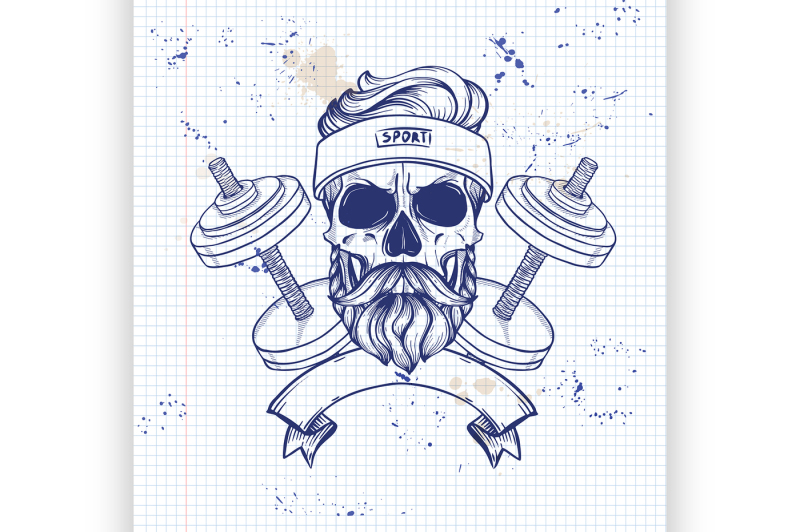 hand-drawn-sketch-angry-sport-skull