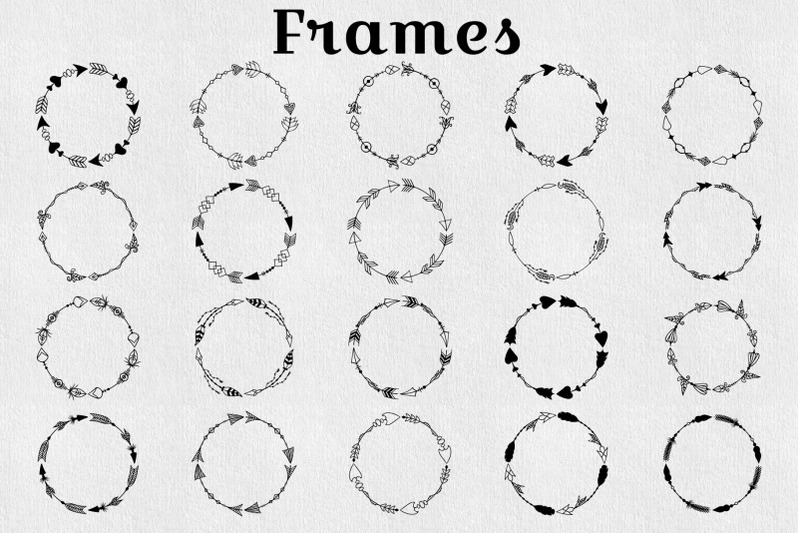 45-hand-drawn-tribal-arrows-and-boho-frames