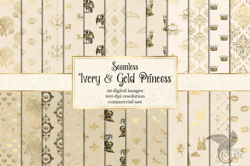 ivory-and-gold-princess-digital-paper