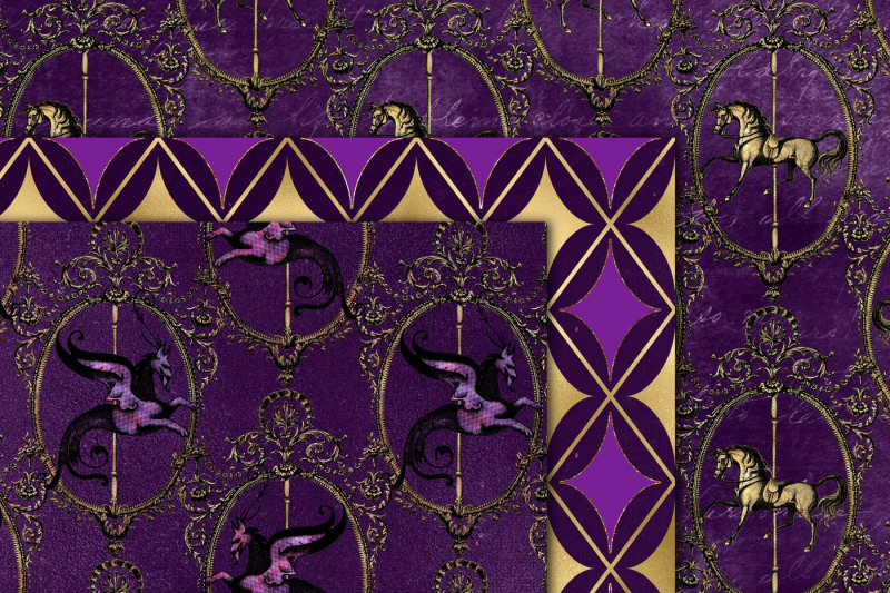 purple-and-gold-circus-digital-paper