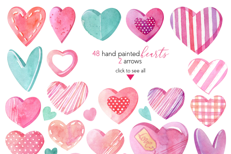watercolor-hearts-collection