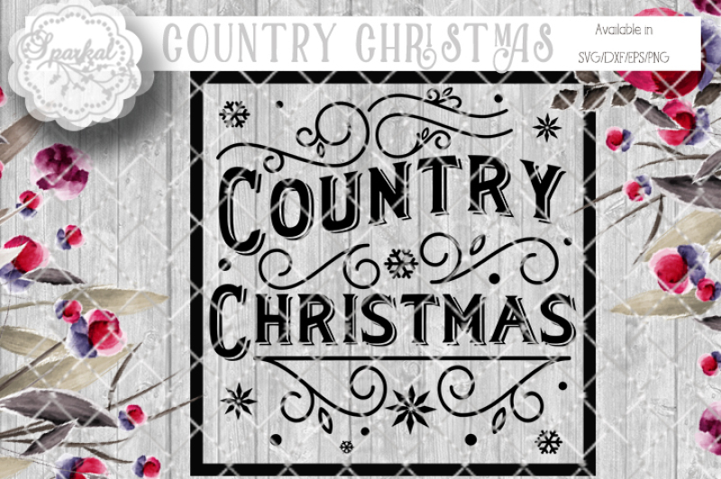 Vintage Country Christmas Cutting Design By Sparkal Designs Thehungryjpeg Com