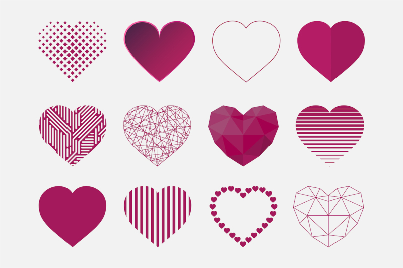 hearts-icon-set-in-different-styles