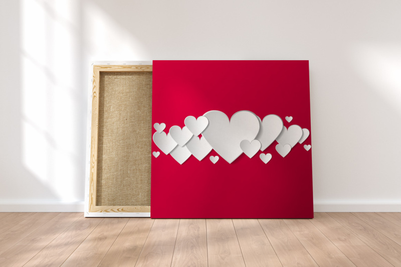 vector-cards-with-3d-paper-hearts