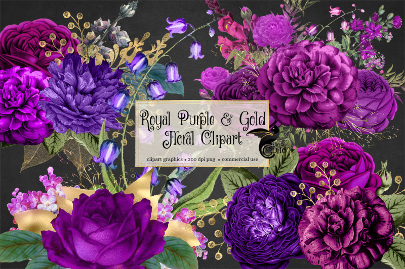 royal-purple-and-gold-floral-clipart