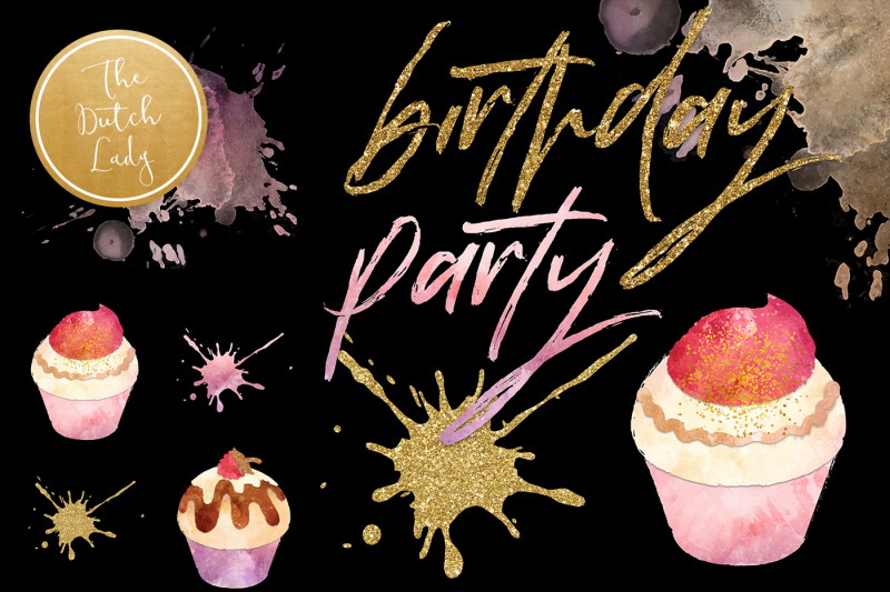 cupcake-clipart-set-in-grunge-style
