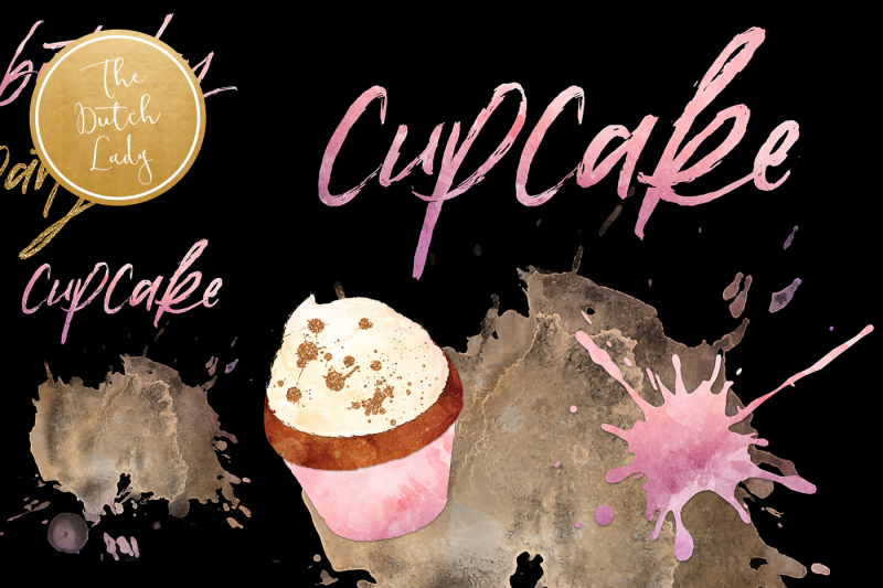cupcake-clipart-set-in-grunge-style
