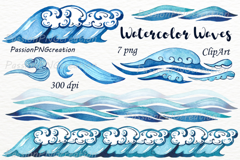 watercolor-waves-borders-clipart