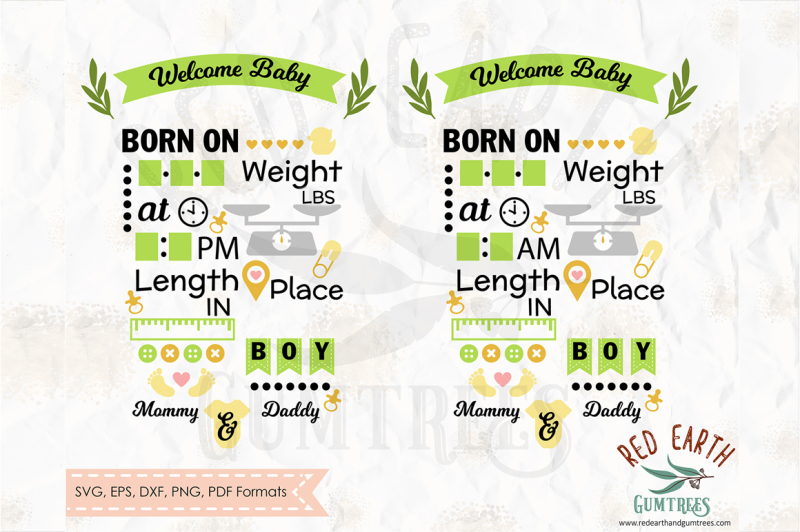 Download Baby Boy Announcement Chart Template Svg Dxf Png Eps Pdf By Svgbrewerydesigns Thehungryjpeg Com
