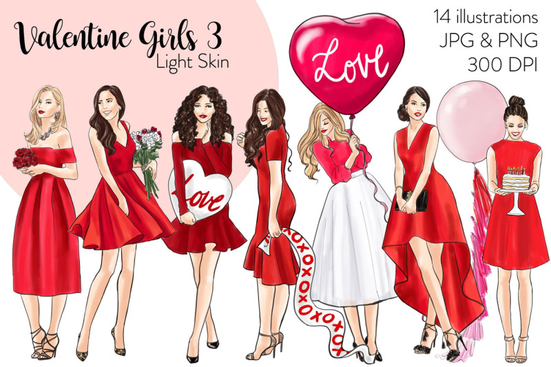 watercolor-fashion-clipart-valentine-girls-3-light-skin