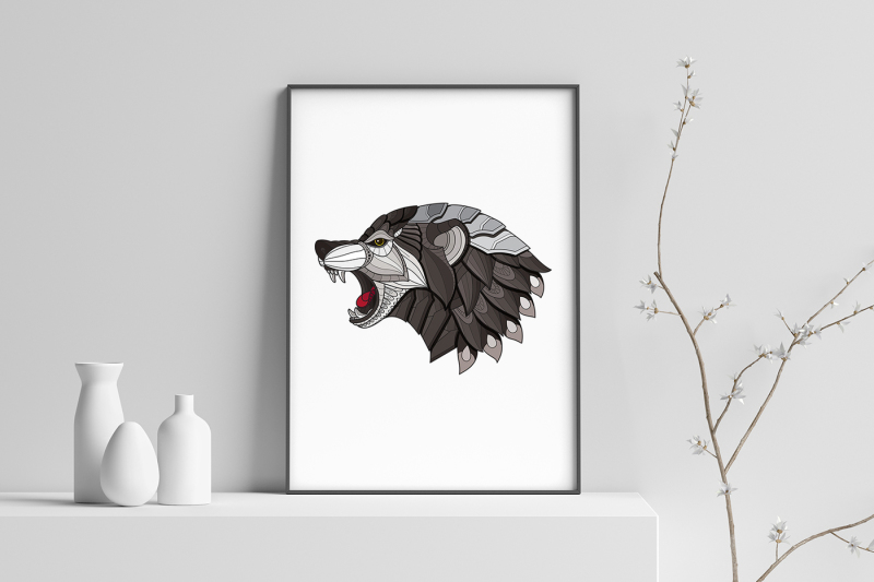 zentangle-stylized-wolf