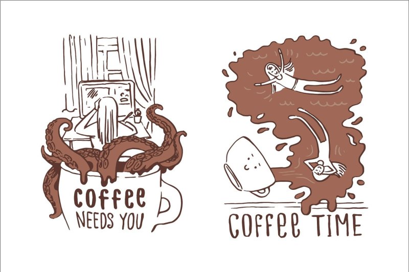 creative-cartoon-print-coffee-illustrations