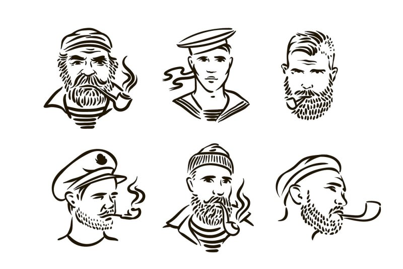 hand-drawn-vintage-hipster-sailor-with-thick-beard-and-pipe