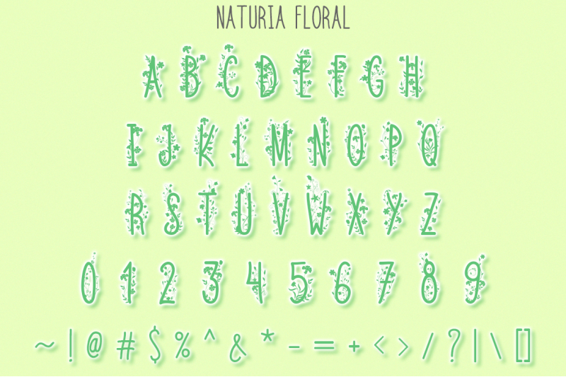 Naturia Floral Font Bonus Extras By Anastasia Feya Fonts Svg Cut Files Thehungryjpeg Com