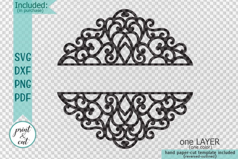 Download Swirls Split Monogram Mail Box Wedding Family Name sign svg dxf pdf By kArtCreation ...