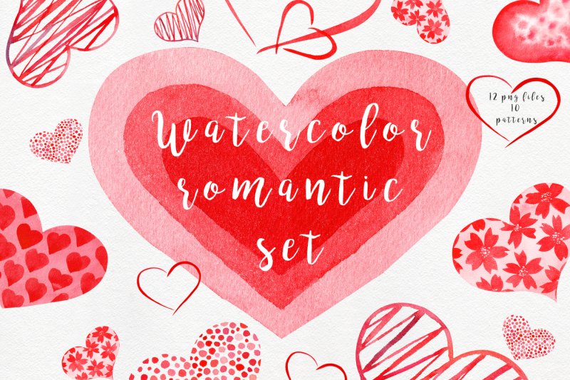 watercolor-red-hearts-collection