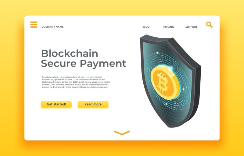 blockchain-secure-payment-landing-page-isometric-shield-vector-web-de