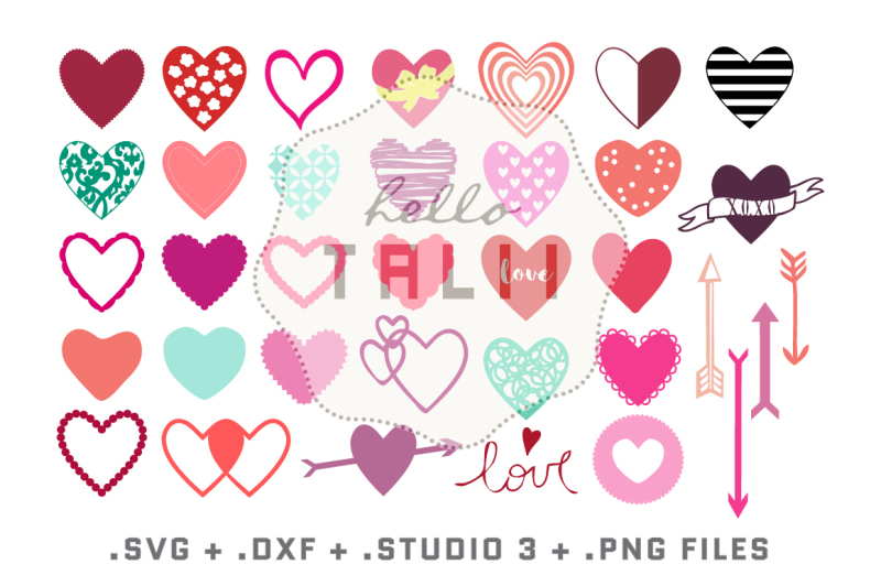 Download HEARTS SVG CUT FILES BUNDLE By Hello Talii | TheHungryJPEG.com
